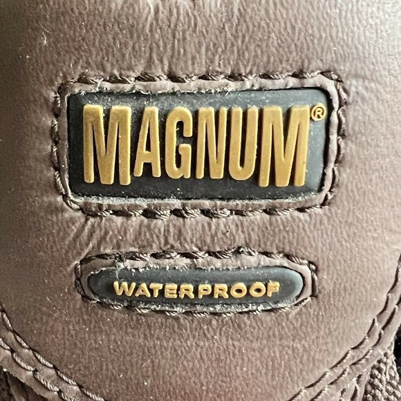 Magnum Essential Equipment Brown Leather Ion Mask Steel Toe Work Boots Size 9W - Picture 6 of 8